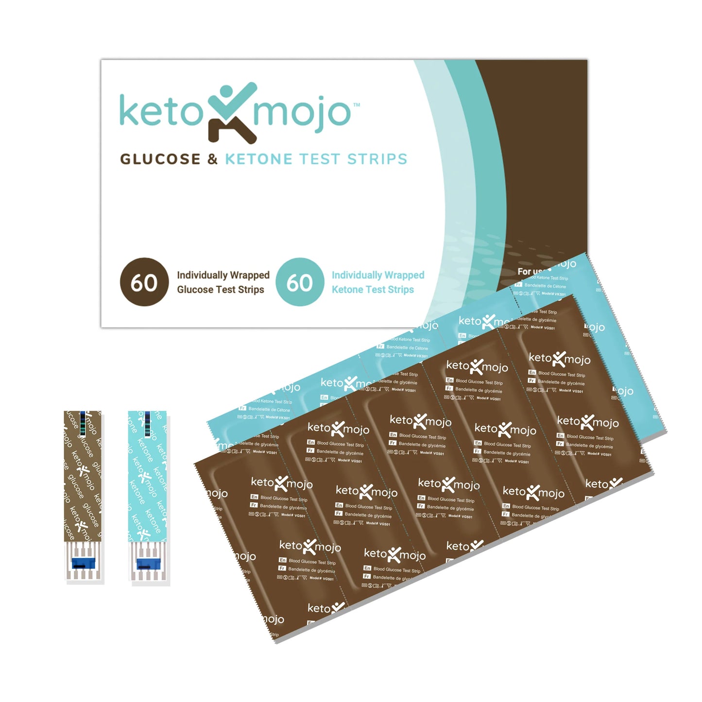 The KenetikPro Ketone Case + KetoMojo Blood Glucose & Ketone Meter Starter Kit by KenetikPro includes 60 individually wrapped test strips, perfect for tracking brain health and professional strength ketones.